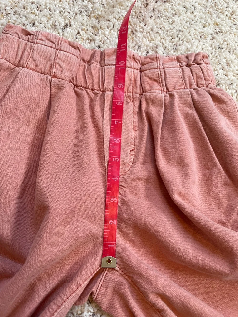 Pilcro Wide-Leg Cropped Pants in Dusty Peach